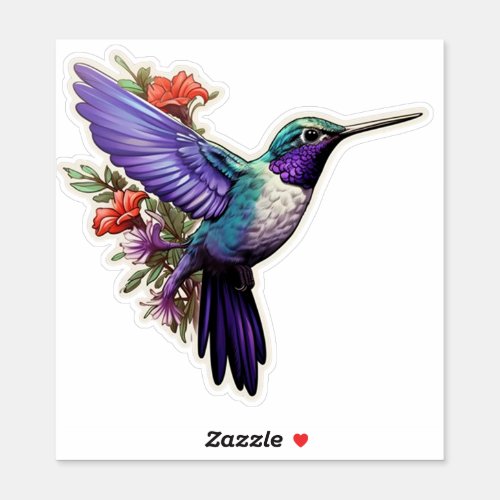 Purple Hummingbird Sticker