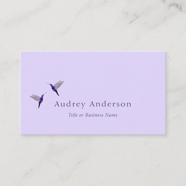 Purple Hummingbirds Business Card (Front)