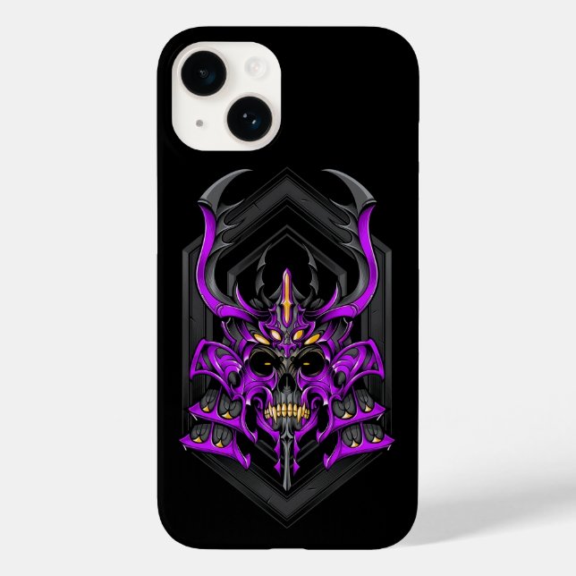 Purple Hunter Samurai Skull Case-Mate iPhone Case (Back)