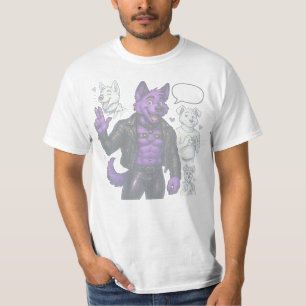 Purple Husky in Leather T-Shirt