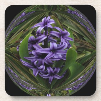 Purple Hyacinth Candy Drink Coaster by artinphotography at Zazzle