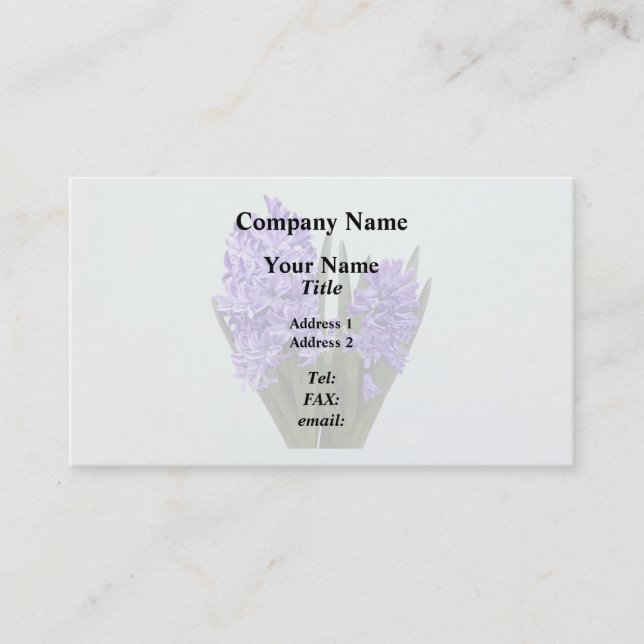 Purple Hyacinth Duo Business Card (Front)