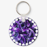 Purple Hyacinth Flower Keychain