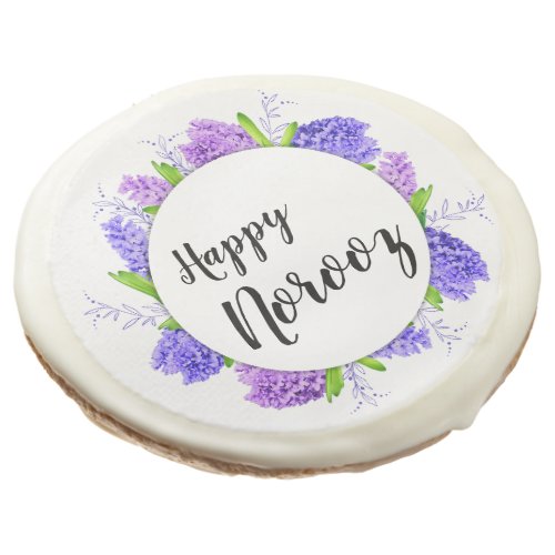 Purple Hyacinth Wreath New Year Happy Norooz Sugar Cookie
