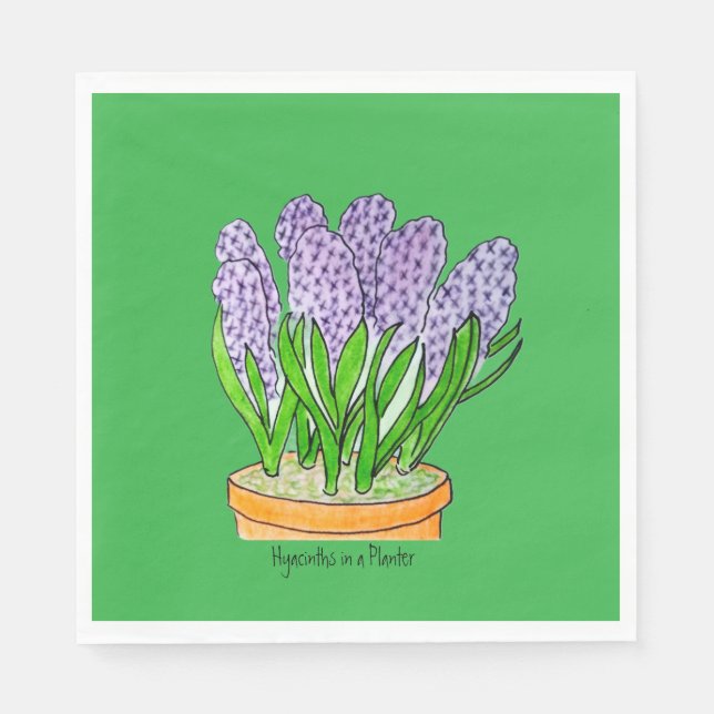 Purple Hyacinths a in Planter Napkins (Front)