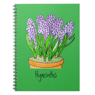 Purple Hyacinths a in Planter Notebook