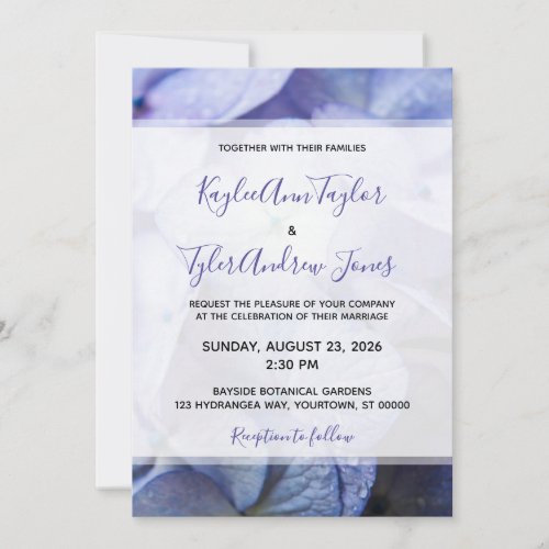 Purple Hydrangea 5x7 Wedding Invitation