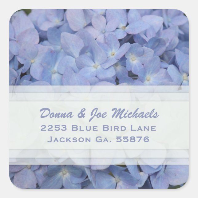 Purple Hydrangea Address Stickers (Front)
