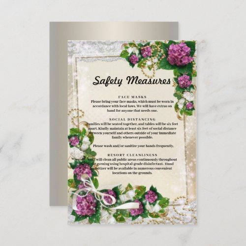 Purple Hydrangea And Lace Safety Measures Enclosure Card