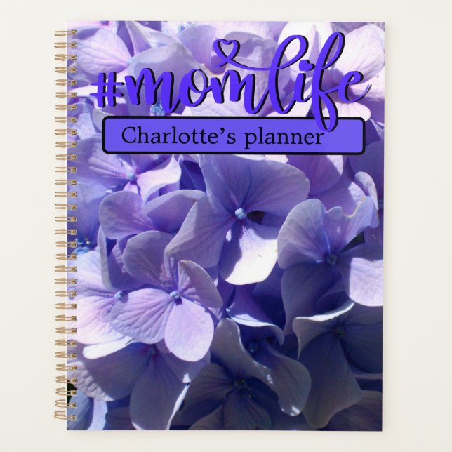 Purple Hydrangea best mom ever Planner (Front)