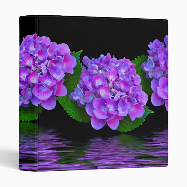 Purple Hydrangea Blooms Binder (Front/Spine)
