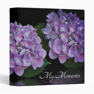 Purple Hydrangea Blossoms 3 Ring Binder