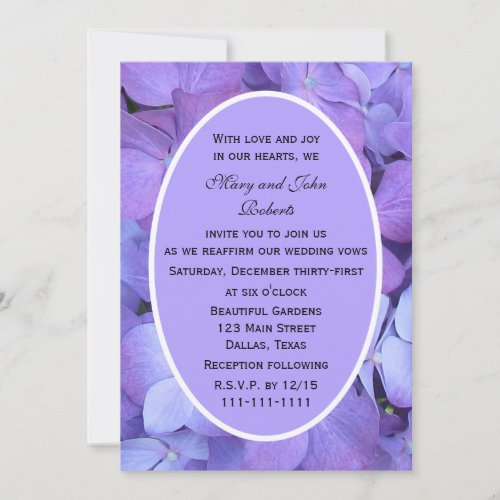 Hydrangea Vow Renewal Invitation