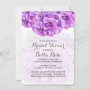 Purple Hydrangea Bridal Shower Invite Hydrangea4 by FancyMeWedding at Zazzle