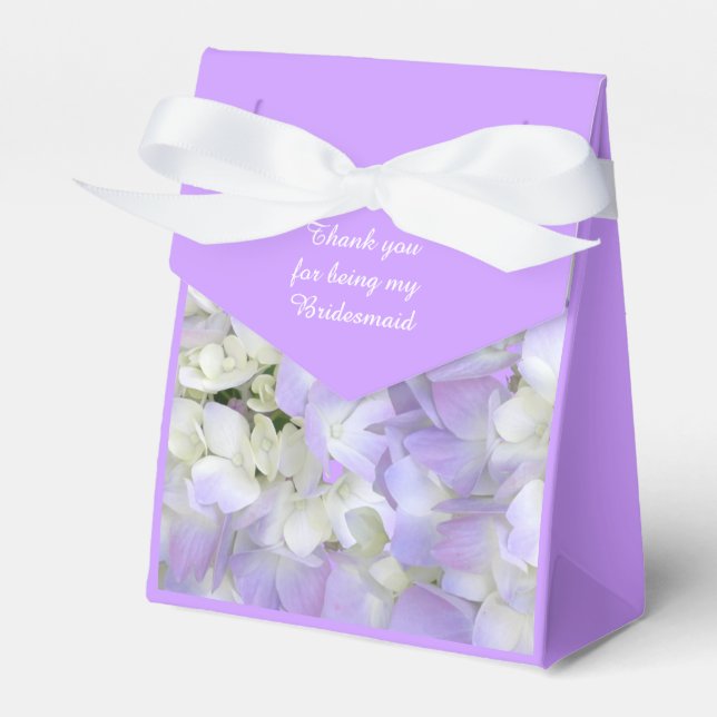 Purple Hydrangea Bridesmaids Thank You Gift Box (Front Side)