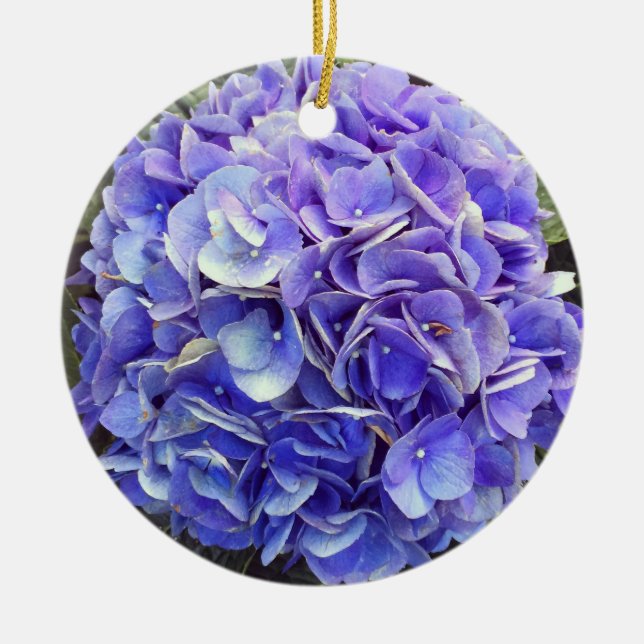 Purple Hydrangea Ceramic Ornament (Front)