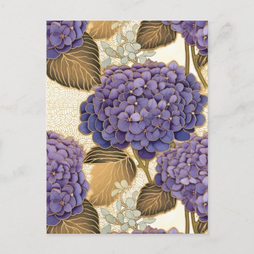 Purple Hydrangea Chiyogami  Postcard