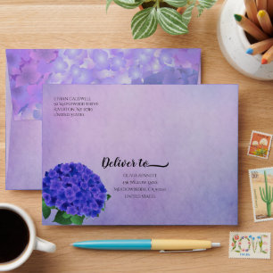 Purple Hydrangea Colorful Envelope