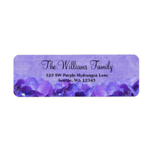 Purple Hydrangea Custom Address Label