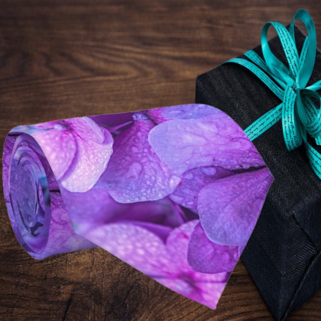 Purple Hydrangea Flowers Floral Petal Wedding Neck Tie (Creator Uploaded)