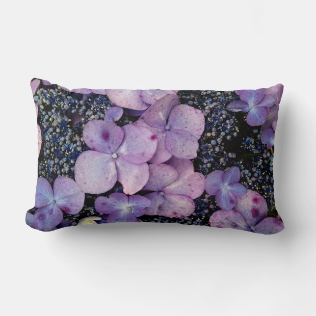 Purple Hydrangea Flowers-LUMBAR PILLOW (Front)