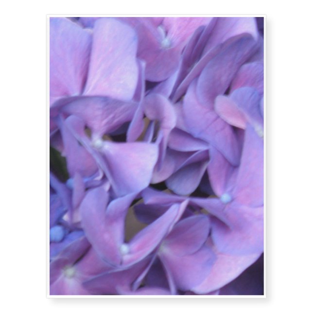 Purple Hydrangea Flowers Temporary Tattoos (Front)