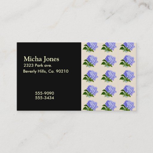 Customizable Purple Hydrangea Flowers Vintage Pattern Business Cards