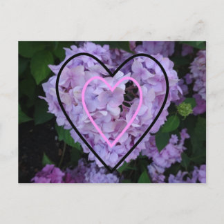 Purple Hydrangea in Hearts DIY Postcard