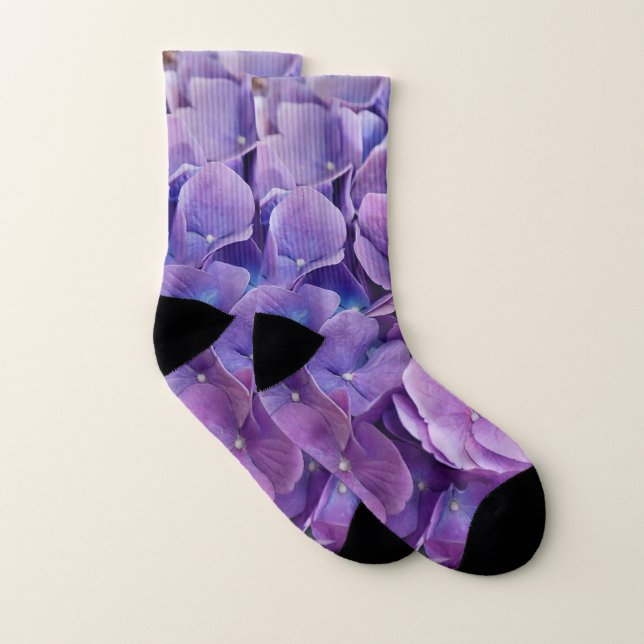 Purple Hydrangea in Mason Jar Photograph Socks (Pair)