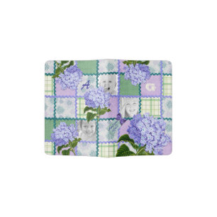 Purple Hydrangea Instagram Photo Quilt Collage Passport Holder