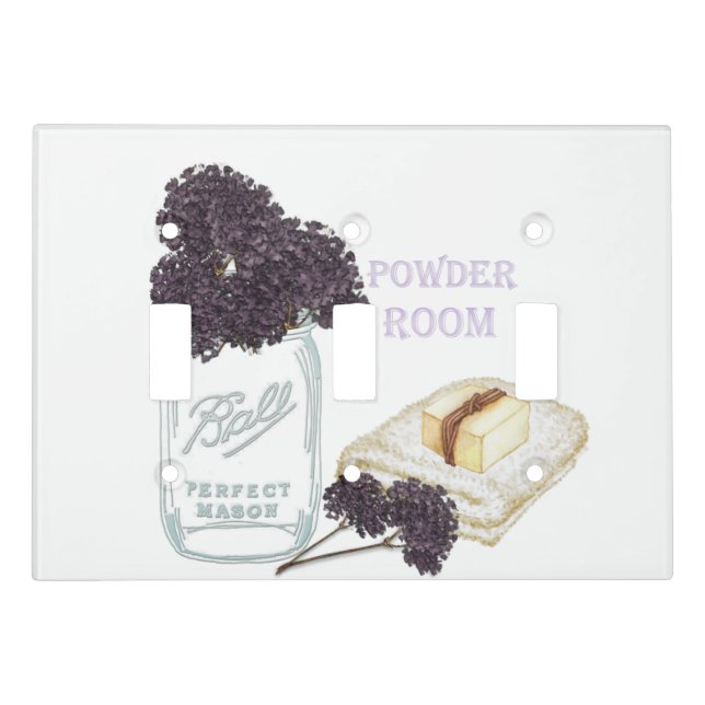 Purple Hydrangea Light Switch Covers (Front)