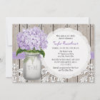 Purple Hydrangea Monogram Mason Jar Bridal Shower