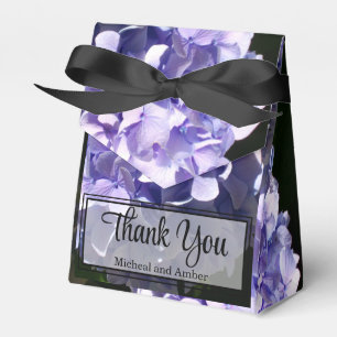 Purple hydrangea purple flower purple floral favor boxes