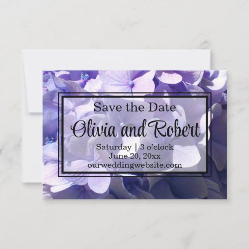 Purple hydrangea purple flower purple floral save the date