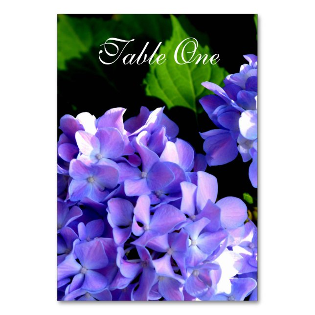 Purple hydrangea purple flower Purple floral Table Number (Front)