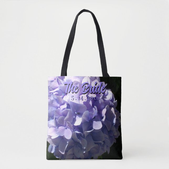 Purple Hydrangea purple flowers for the Bride Tote Bag (Front)