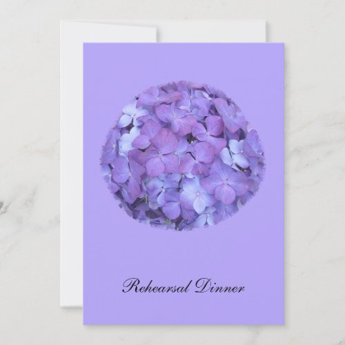 Purple Hydrangea Rehearsal Dinner Invite