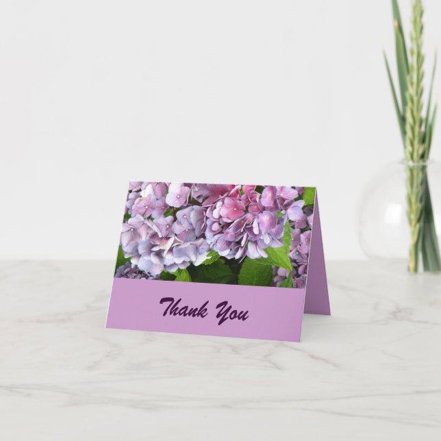 Purple Hydrangea Thank You Card (Front)