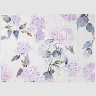 Purple Hydrangea Tissue Paper in Watercolor