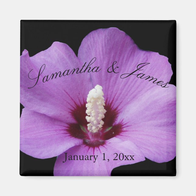 Purple Hydrangea Up Close Wedding Magnet (Front)