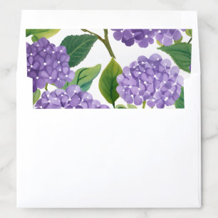 Purple Hydrangea Watercolor Floral Coastal Envelope Liner