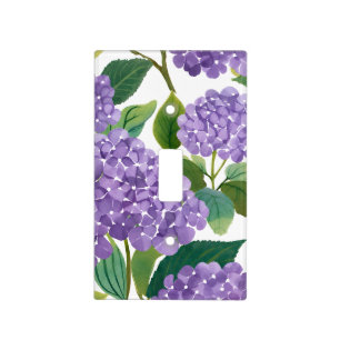 Purple Hydrangea Watercolor Floral Coastal Light Switch Cover