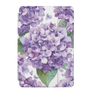 Purple Hydrangea Watercolor Floral Lavender Bloom iPad Mini Cover
