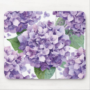 Purple Hydrangea Watercolor Floral Lavender Bloom Mouse Pad