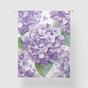 Purple Hydrangea Watercolor Floral Lavender Bloom Sheer Curtains
