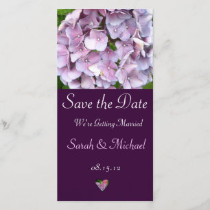 Purple Hydrangea Wedding Announcement Card