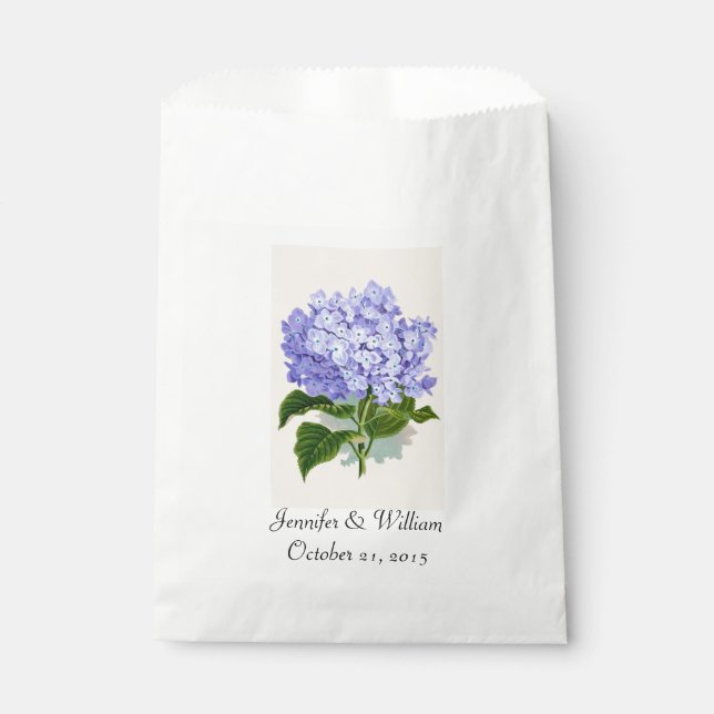 Purple Hydrangea Wedding Favor Bag (Front)