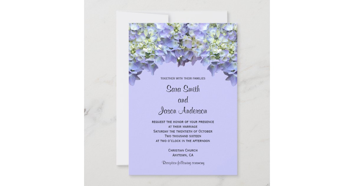 Purple Hydrangea Wedding Invitation | Zazzle