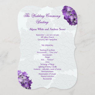 Purple Hydrangea Wedding Program Templates
