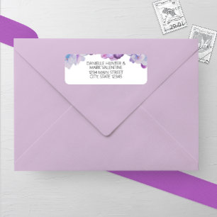 Purple Hydrangea Wedding Return Address Label